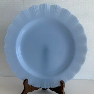 Pyrex Delphite Blue Dinner Plate with Pie Crust Edge Made in Canada Vintage EUC